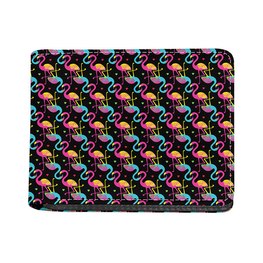 Colorful Flamingo Pattern Print Bifold Wallet