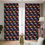 Colorful Flamingo Pattern Print Blackout Pencil Pleat Curtains