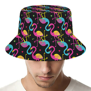 Colorful Flamingo Pattern Print Bucket Hat