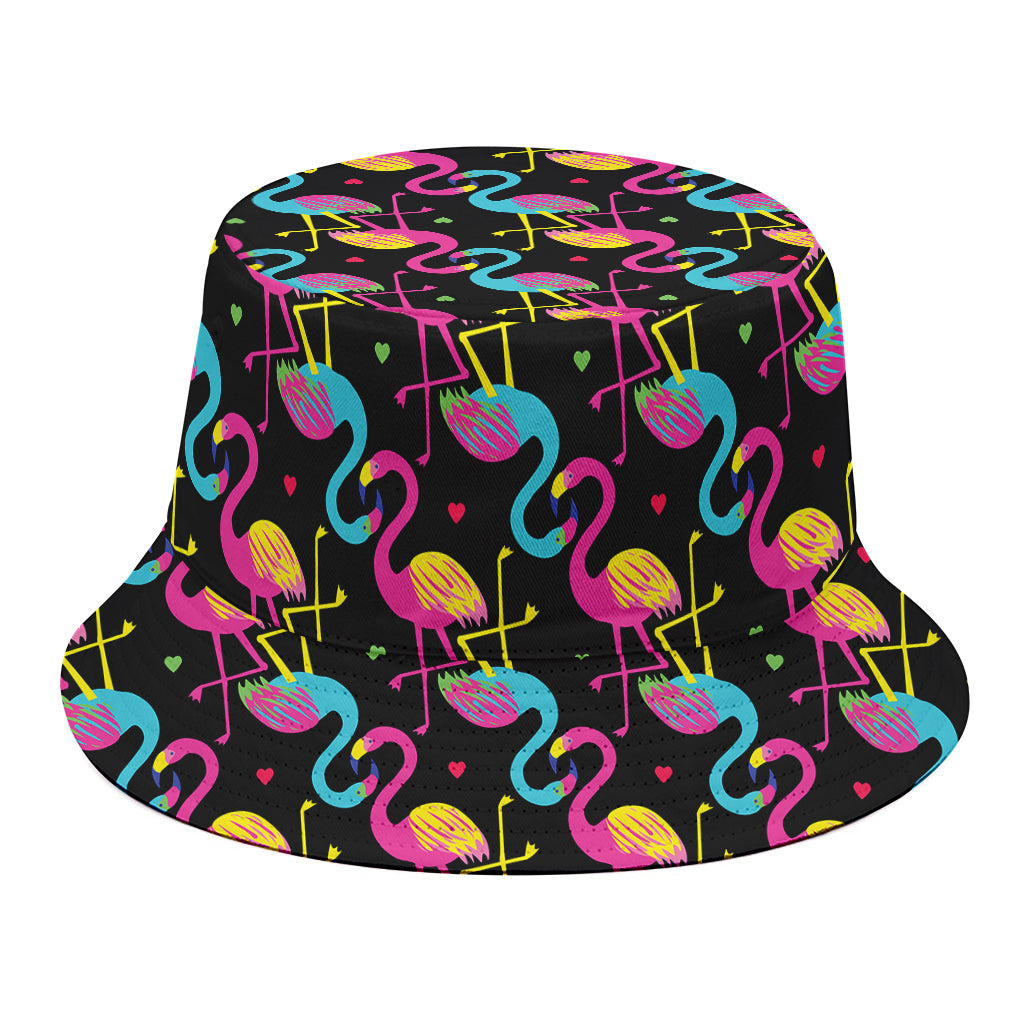 Colorful Flamingo Pattern Print Bucket Hat