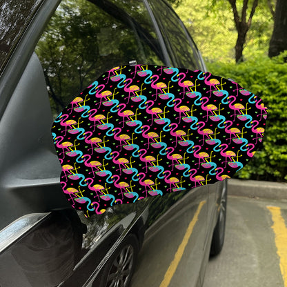 Colorful Flamingo Pattern Print Car Side Mirror Covers