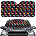 Colorful Flamingo Pattern Print Car Windshield Sun Shade