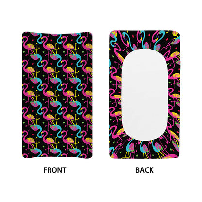 Colorful Flamingo Pattern Print Changing Pad Cover