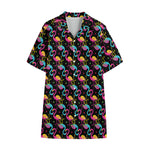 Colorful Flamingo Pattern Print Cotton Hawaiian Shirt