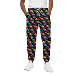 Colorful Flamingo Pattern Print Cotton Pants