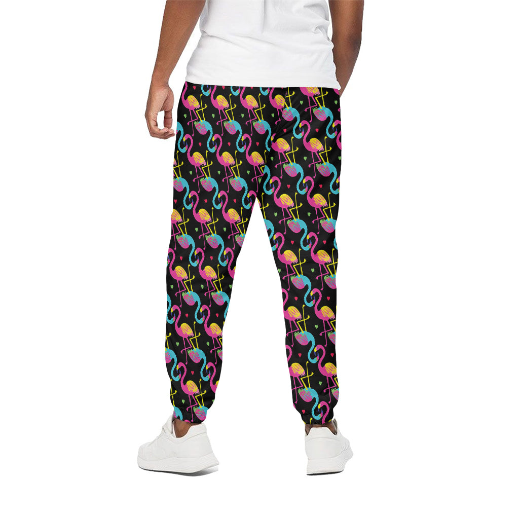 Colorful Flamingo Pattern Print Cotton Pants