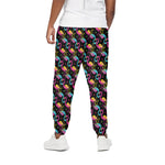 Colorful Flamingo Pattern Print Cotton Pants