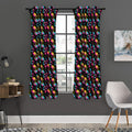 Colorful Flamingo Pattern Print Grommet Curtain Panels