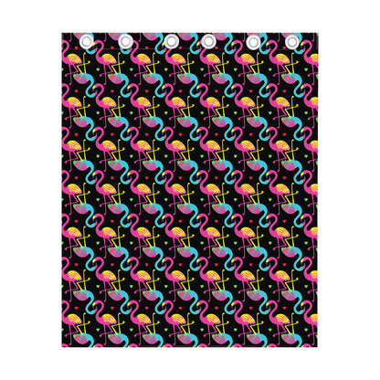 Colorful Flamingo Pattern Print Curtain