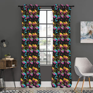 Colorful Flamingo Pattern Print Curtain