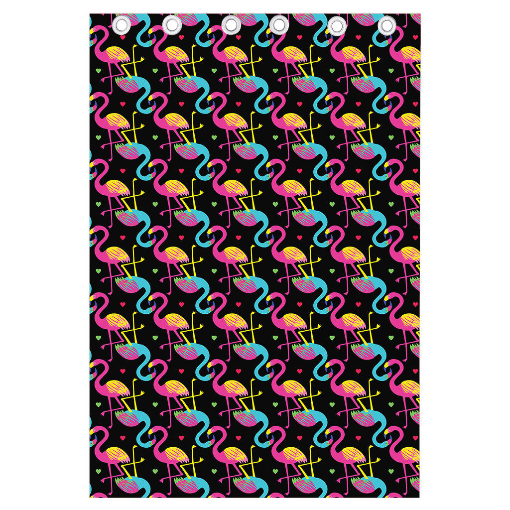 Colorful Flamingo Pattern Print Curtain