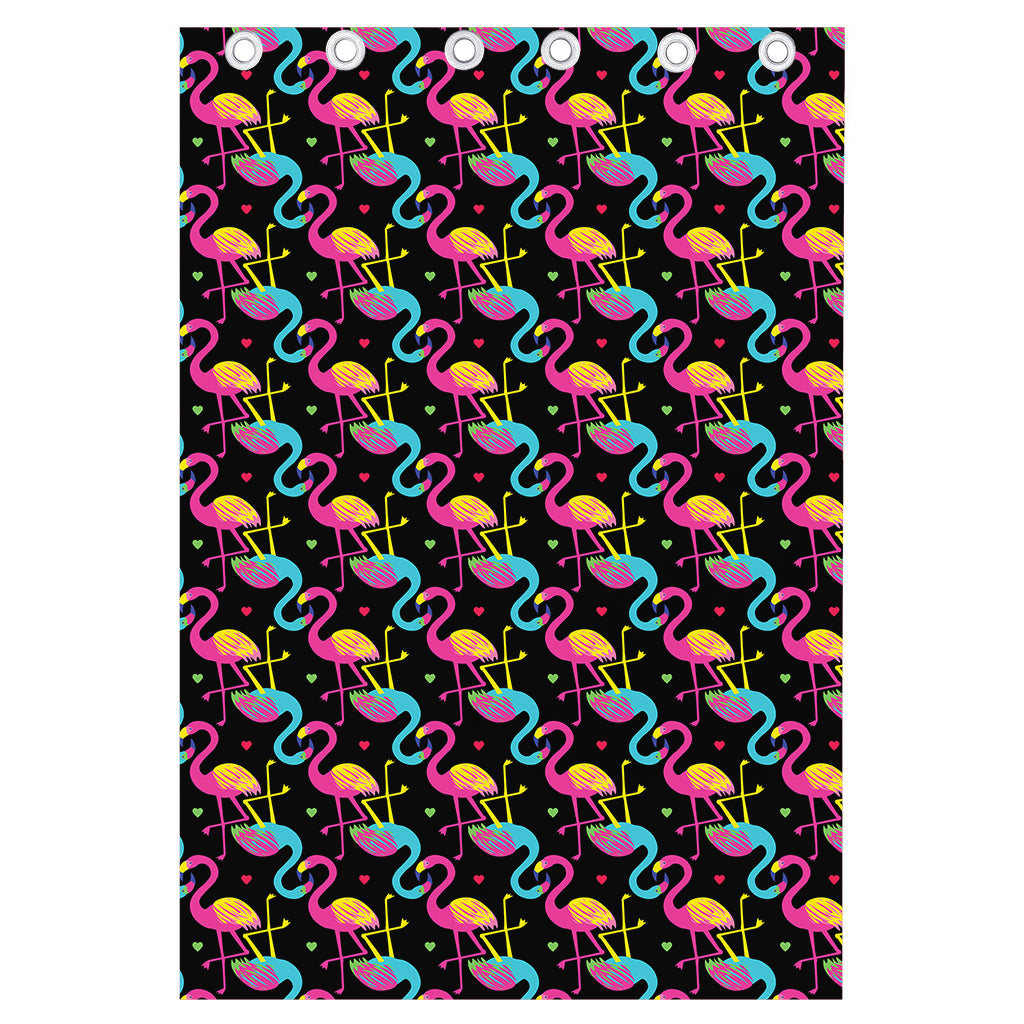 Colorful Flamingo Pattern Print Curtain