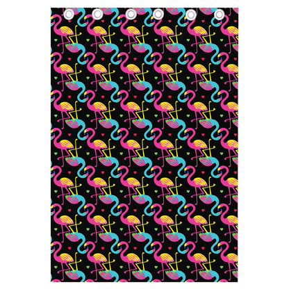 Colorful Flamingo Pattern Print Curtain