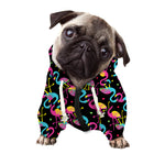 Colorful Flamingo Pattern Print Dog Zip Up Hoodie