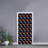 Colorful Flamingo Pattern Print Door Sticker