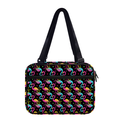 Colorful Flamingo Pattern Print Double Strap Bible Bag