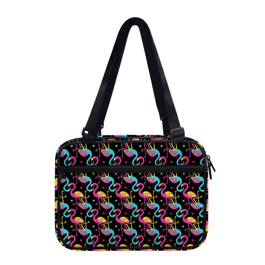 Colorful Flamingo Pattern Print Double Strap Bible Bag