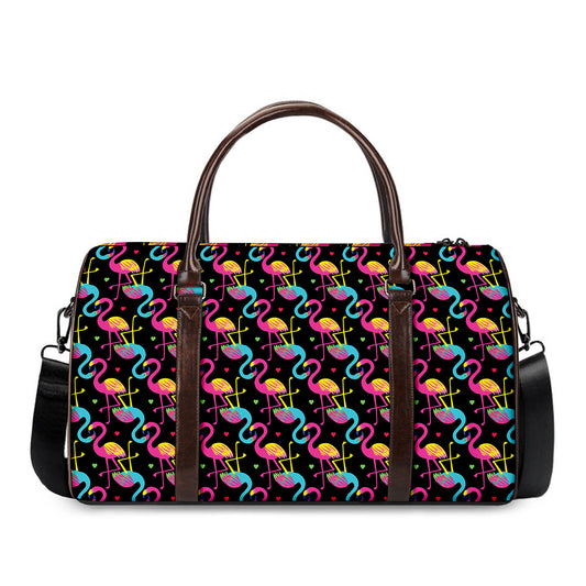 Colorful Flamingo Pattern Print Duffle Bag