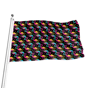 Colorful Flamingo Pattern Print Flag