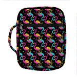 Colorful Flamingo Pattern Print Front Pocket Bible Bag