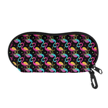 Colorful Flamingo Pattern Print Glasses Case