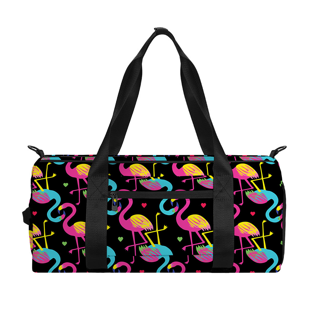 Colorful Flamingo Pattern Print Gym Bag