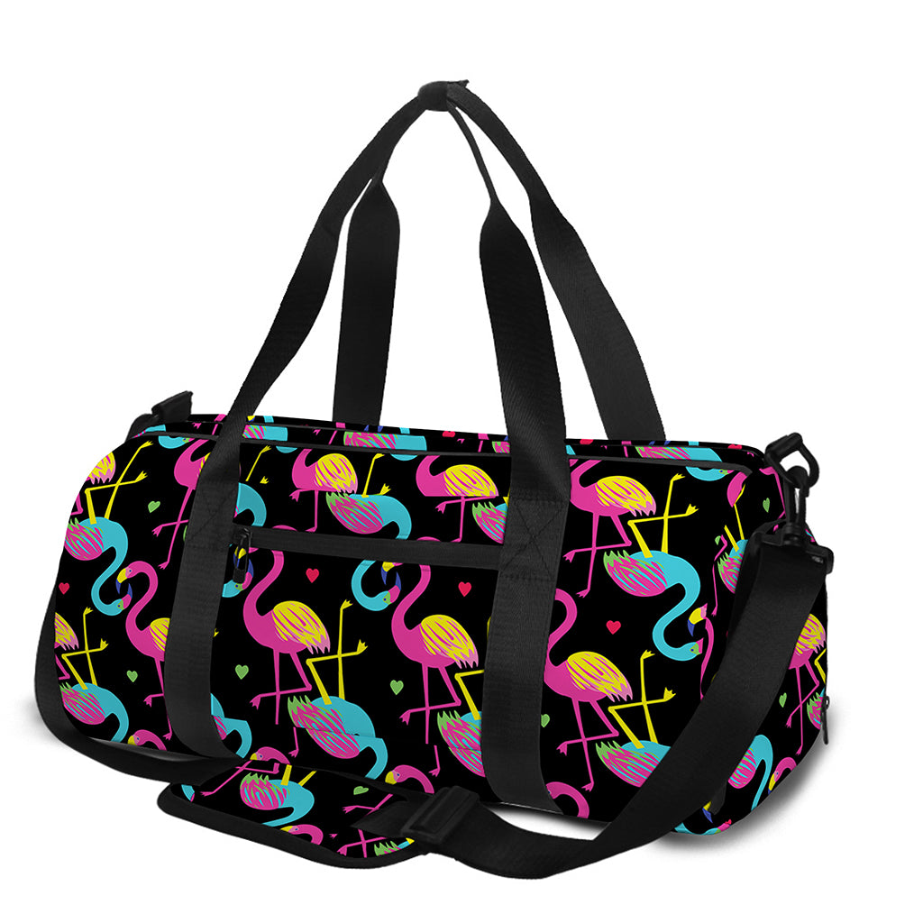 Colorful Flamingo Pattern Print Gym Bag
