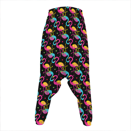 Colorful Flamingo Pattern Print Hammer Pants