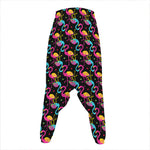 Colorful Flamingo Pattern Print Hammer Pants