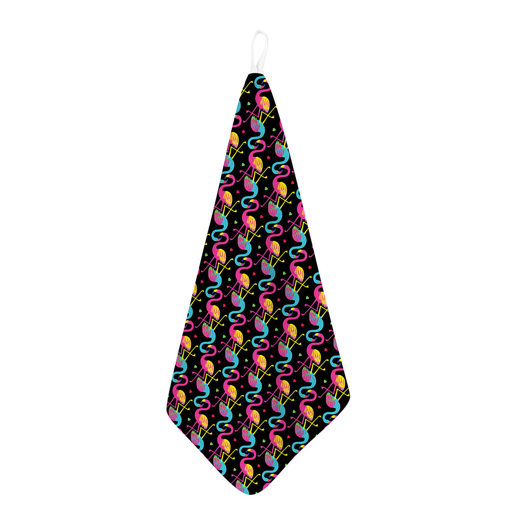Colorful Flamingo Pattern Print Hand Towel