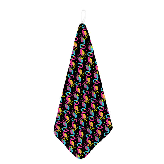 Colorful Flamingo Pattern Print Hand Towel