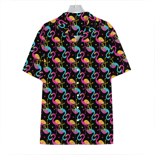 Colorful Flamingo Pattern Print Hawaiian Shirt