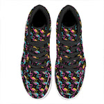 Colorful Flamingo Pattern Print High Top Leather Sneakers