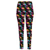 Colorful Flamingo Pattern Print High-Waisted Pocket Leggings