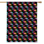 Colorful Flamingo Pattern Print House Flag