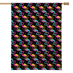 Colorful Flamingo Pattern Print House Flag