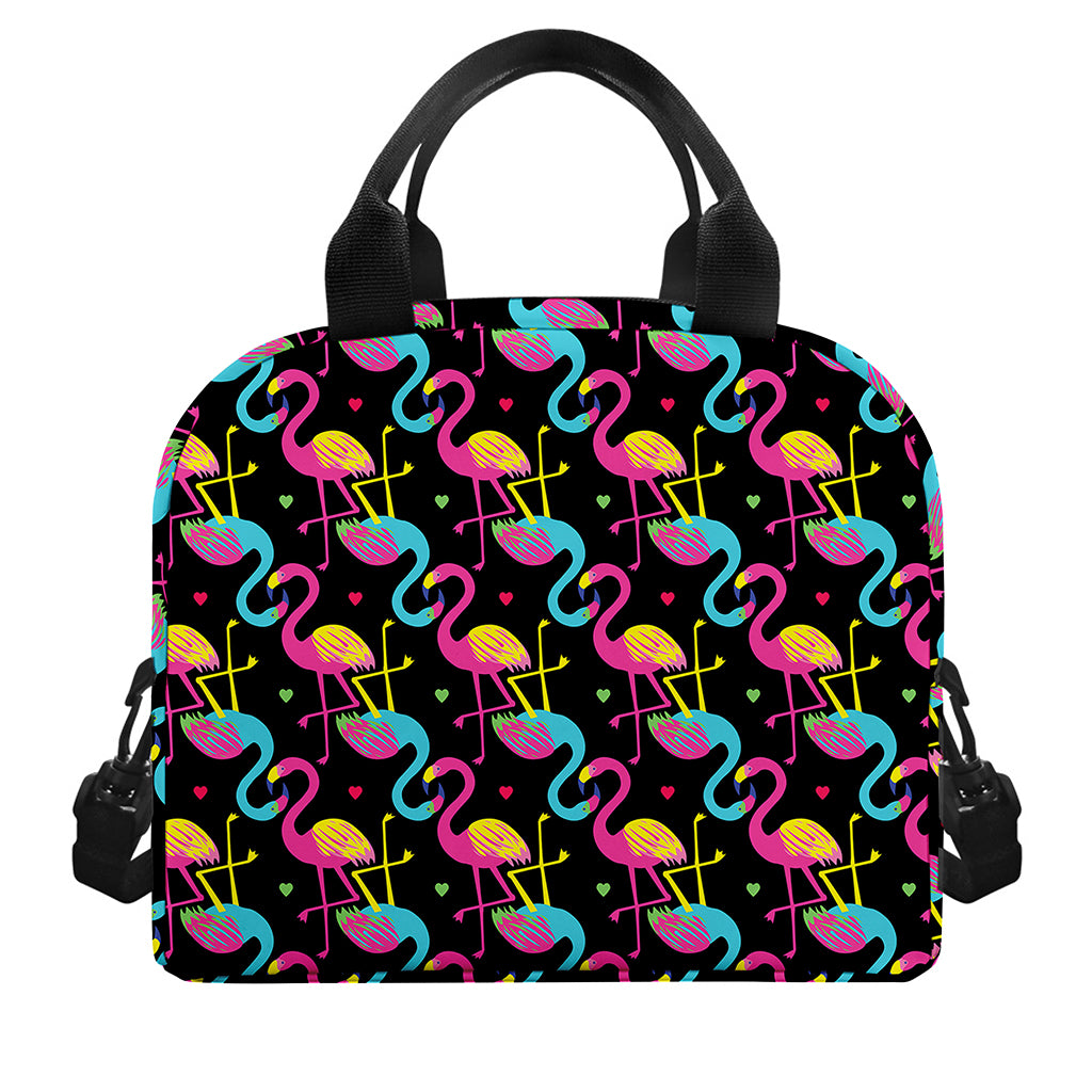Colorful Flamingo Pattern Print Insulated Lunch Bag