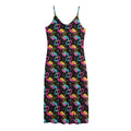 Colorful Flamingo Pattern Print Jersey Midi Cami Dress