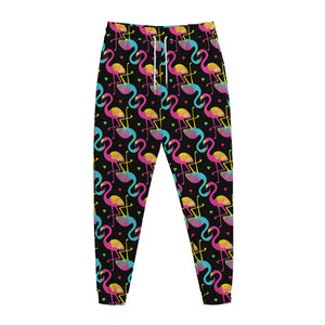 Colorful Flamingo Pattern Print Jogger Pants