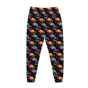 Colorful Flamingo Pattern Print Jogger Pants