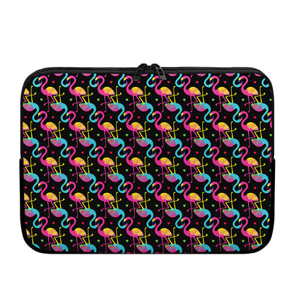 Colorful Flamingo Pattern Print Laptop Sleeve