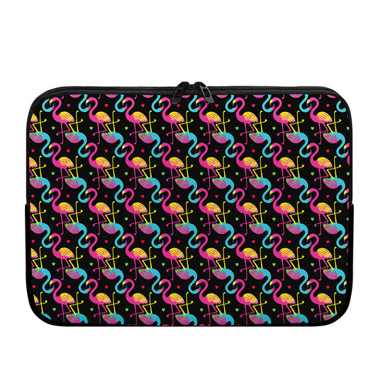 Colorful Flamingo Pattern Print Laptop Sleeve
