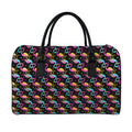 Colorful Flamingo Pattern Print Leather Duffel Bag