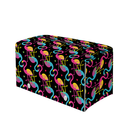 Colorful Flamingo Pattern Print Leather Tissue Box Cover