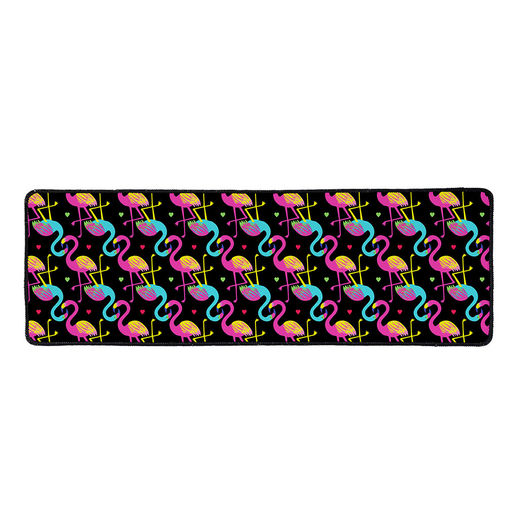 Colorful Flamingo Pattern Print Long Kitchen Mat