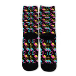 Colorful Flamingo Pattern Print Long Socks