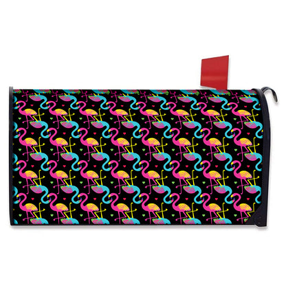 Colorful Flamingo Pattern Print Mailbox Cover