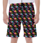 Colorful Flamingo Pattern Print Men's Beach Shorts