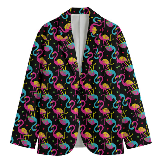 Colorful Flamingo Pattern Print Men's Blazer