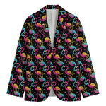 Colorful Flamingo Pattern Print Men's Blazer